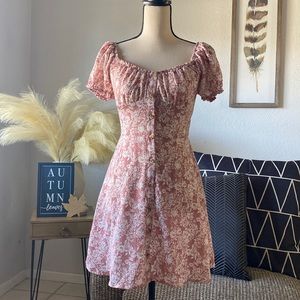 Bailey blue Floral Cap Sleeve Mini Dress Size M